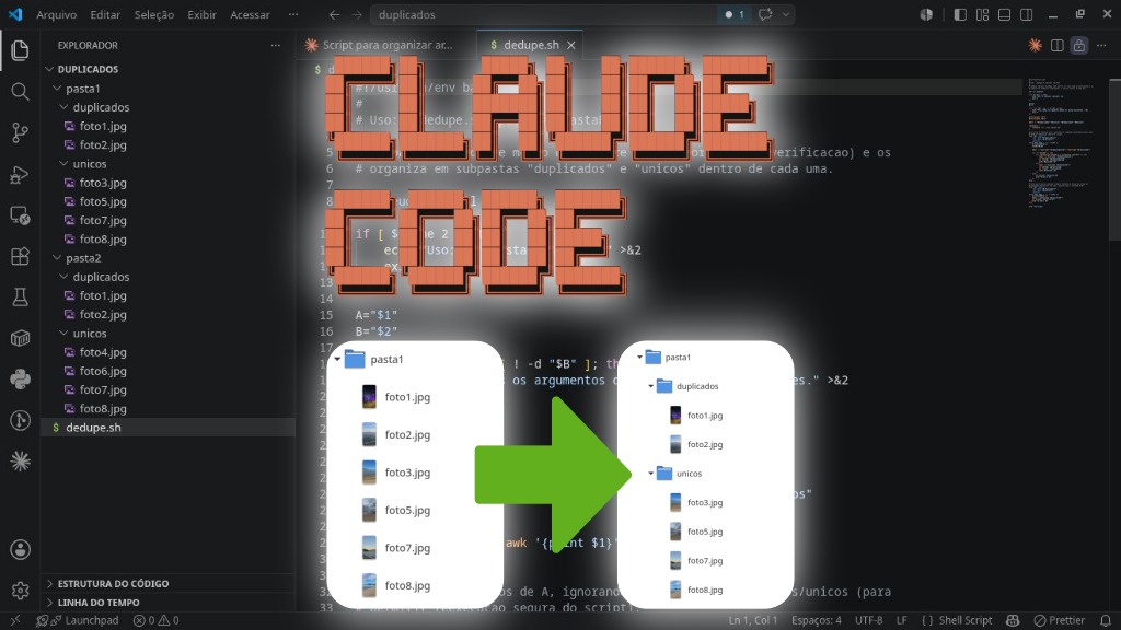 Featured image of post Shell script para comparar duas pastas e detectar arquivos duplicados: experimentando o Claude Code